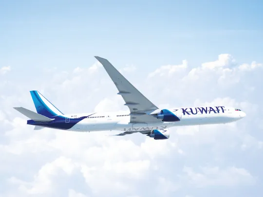 a picture of a Kuwait Airways flight