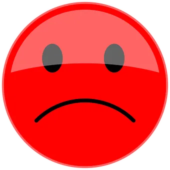 Unhappy face red icon